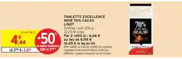 Intermarché Hyper Lindt tablette excellence noir 70% cacao offre