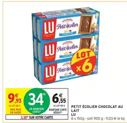 Intermarché Hyper Lu petit écolier chocolat au lait offre
