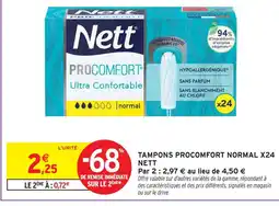 Intermarché Hyper Nett tampons procomfort normal offre