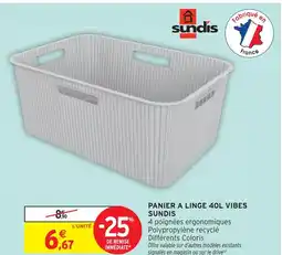 Intermarché Hyper Sundis panier à linge 40l vibes offre