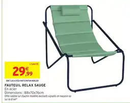 Intermarché Hyper Fauteuil relax sauge offre