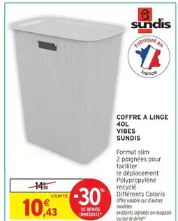 Intermarché Hyper Sundis coffre à linge 40l vibes offre