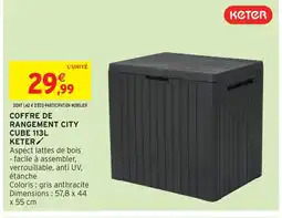 Intermarché Hyper Keter coffre de rangement city cube 113l offre
