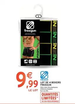Intermarché Hyper Freegun lot de 4 boxers offre