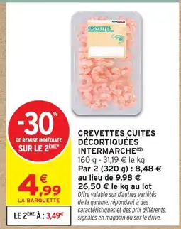 Intermarché Contact Intermarche crevettes cuites décortiquées offre
