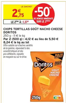 Intermarché Contact Doritos chips tortillas goût nacho cheese offre