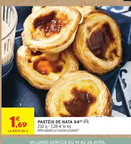 Intermarché Express Pastéis de nata x4 offre