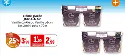 Coccinelle Supermarché Crème glacée jade & allie vanille cookie ou vanille pécan les 2 mini pots x 70 g offre
