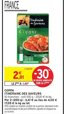 Intermarché Itinéraire des saveurs coppa offre