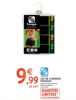 Intermarché Freegun lot de 4 boxers offre