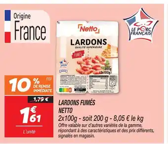 Netto Netto lardons fumés offre