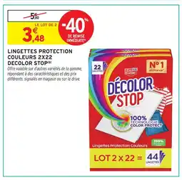 Intermarché Decolor stop lingettes protection couleurs offre