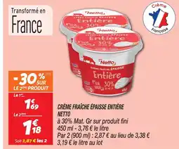 Netto Netto crème fraîche épaisse entière offre
