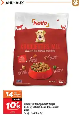 Netto Netto croquettes mix pour chien adulte au boeuf, aux céréales & aux légumes offre