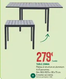 Botanic Table zinnia offre