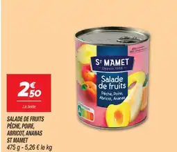 Netto St mamet salade de fruits pêche, poire, abricot, ananas offre
