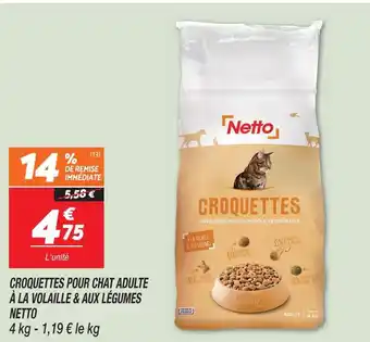 Netto Netto croquettes pour chat adulte à la volaille & aux légumes offre