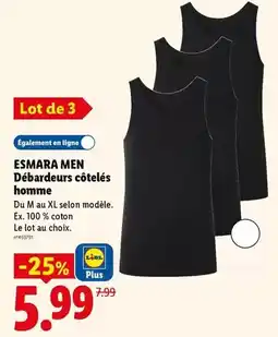 Lidl Esmara - débardeurs côteles homme offre