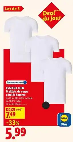 Lidl Esmara - mallette de corpo cotèles hombre offre