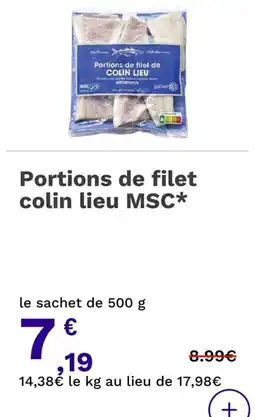 Picard Portions de filet colin lieu msc* offre