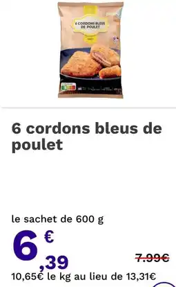 Picard 6 cordons bleus de poulet offre