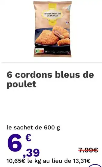 Picard 6 cordons bleus de poulet offre