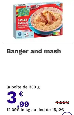 Picard Banger and mash offre