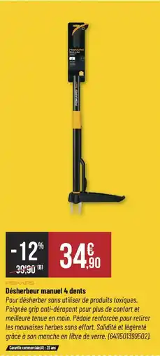Bricorama Désherbeur manuel 4 dents offre