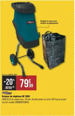 Bricorama Broyeur de végétaux BE 2600 offre