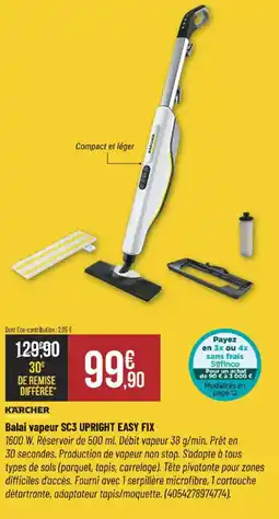 Bricorama KÄRCHER Balai vapeur SC3 UPRIGHT EASY FIX offre