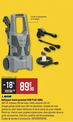 Bricorama LAVOR Nettoyeur haute pression RUN PLUS 150GL offre