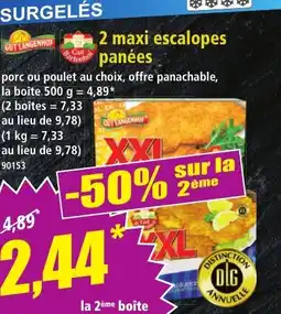 Norma 2 maxi escalopes panées offre