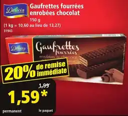 Norma Delicia Gaufrettes fourrées enrobées chocolat offre