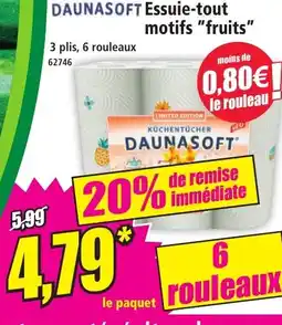 Norma DAUNASOFT Essuie-tout motifs "fruits" offre