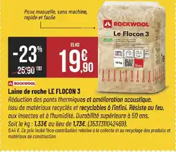 Bricorama ROCKWOOL Laine de roche le flocon 3 offre