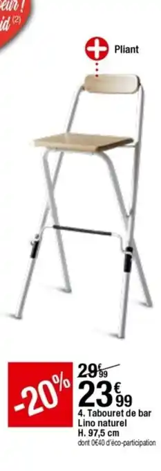 BUT Tabouret de bar lino naturel offre