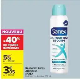 Carrefour Drive Sanex - déodorant corps atomiseur offre