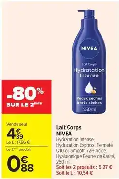 Carrefour Drive Nivea - lait corps offre