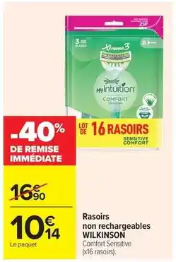 Carrefour Drive Wilkinson - rasoirs non rechargeables offre