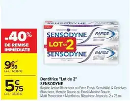 Carrefour Drive Sensodyne - dentifrice lot de 2 offre