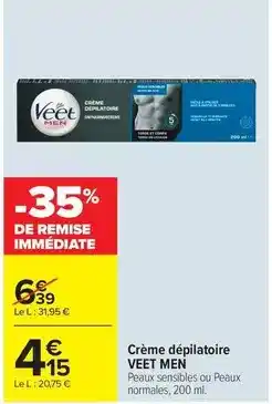 Carrefour Drive Veet - crème dépilatoire offre
