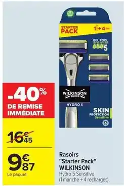 Carrefour Drive Wilkinson - rasoirs starter pack offre
