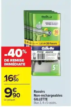 Carrefour Drive Gillette - rasoirs non-rechargeables offre