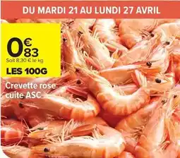 Carrefour Avril - crevette rose cuite asc offre