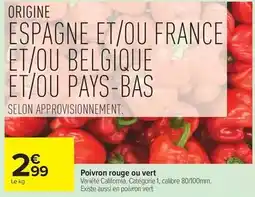 Carrefour Poivron rouge ou vert offre