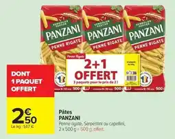 Carrefour Panzani - pâtes offre