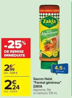 Carrefour Zakia - sauces halal format généreux offre