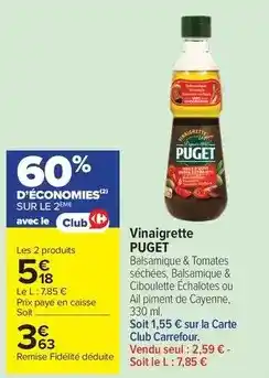 Carrefour Puget - vinaigrette offre