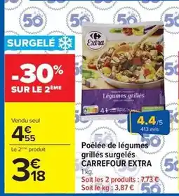 Carrefour Carrefour - poêlée de légumes grillés surgelés offre