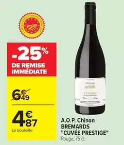 Carrefour A.o.p. chinon cuvée prestige offre
